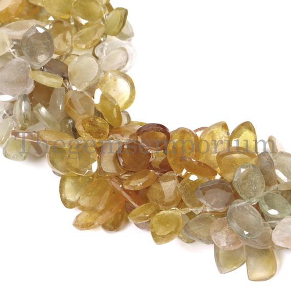 Yellow Sapphire Flat Table Beads, Yellow Sapphire Beads, Yellow Sapphire Flat Beads, Yellow Sapphire Table Cut Bead, Beads For Jewelrymaking