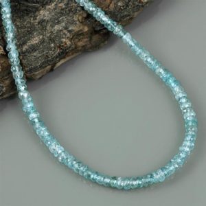 Shop Zircon Jewelry! Natural Blue Zircon Beaded Necklace, Ombre Blue Zircon AAA quality, Zircon Jewelry, 1 strand 18" necklace, Sterling Silver Lobster Claw | Natural genuine Zircon jewelry. Buy crystal jewelry, handmade handcrafted artisan jewelry for women.  Unique handmade gift ideas. #jewelry #beadedjewelry #beadedjewelry #gift #shopping #handmadejewelry #fashion #style #product #jewelry #affiliate #ad