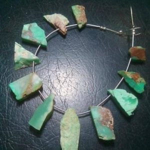 Shop Chrysoprase Chip & Nugget Beads! 10 Pieces Natural Chrysoprase Rough Beads | Natural genuine chip Chrysoprase beads for beading and jewelry making.  #jewelry #beads #beadedjewelry #diyjewelry #jewelrymaking #beadstore #beading #affiliate #ad