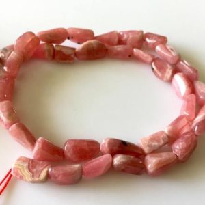 Shop Rhodochrosite Chip & Nugget Beads! 10mm To 13mm Natural Pink Rhodochrosite Tumble Beads, Rhodochrosite Smooth Tumbles, 16 Inch Strand, GDS802 | Natural genuine chip Rhodochrosite beads for beading and jewelry making.  #jewelry #beads #beadedjewelry #diyjewelry #jewelrymaking #beadstore #beading #affiliate #ad