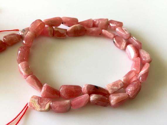 10mm To 13mm Natural Pink Rhodochrosite Tumble Beads, Rhodochrosite Smooth Tumbles, 16 Inch Strand, Gds802
