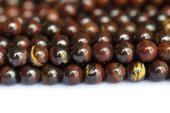 15.5" 6mm Natural Iron Red Tiger Eye Round Beads, High Quality Natural Red Semi-precious Stone Sgdo