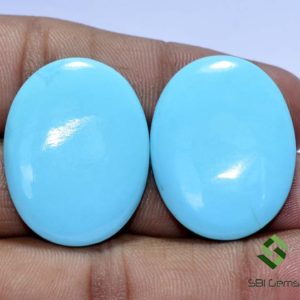 Shop Turquoise Cabochons! 30×23 mm Certified Natural Turquoise Sleeping Beauty Oval Cabochon Pair 48.77 Cts Calibrated Loose Gemstones | Natural genuine stones & crystals in various shapes & sizes. Buy raw cut, tumbled, or polished gemstones for making jewelry or crystal healing energy vibration raising reiki stones. #crystals #gemstones #crystalhealing #crystalsandgemstones #energyhealing #affiliate #ad