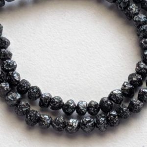 Shop Raw & Rough Diamond Beads! 4-5mm Raw Black Diamond Beads, Rough Black Diamond Beads, Uncut Diamond, Raw Black Diamond Necklace (4IN To 16IN Options) – PPD453 | Natural genuine beads Diamond beads for beading and jewelry making.  #jewelry #beads #beadedjewelry #diyjewelry #jewelrymaking #beadstore #beading #affiliate #ad