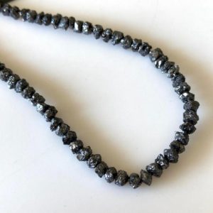 Shop Black Diamond Beads! 4/8/16 Inches 3mm Black Raw Diamond Natural Round Beads, 0.5mm Drill Rough Diamond Uncut Beads, Conflict Free Earth Mined Diamond, DDS671/6 | Natural genuine beads Diamond beads for beading and jewelry making.  #jewelry #beads #beadedjewelry #diyjewelry #jewelrymaking #beadstore #beading #affiliate #ad