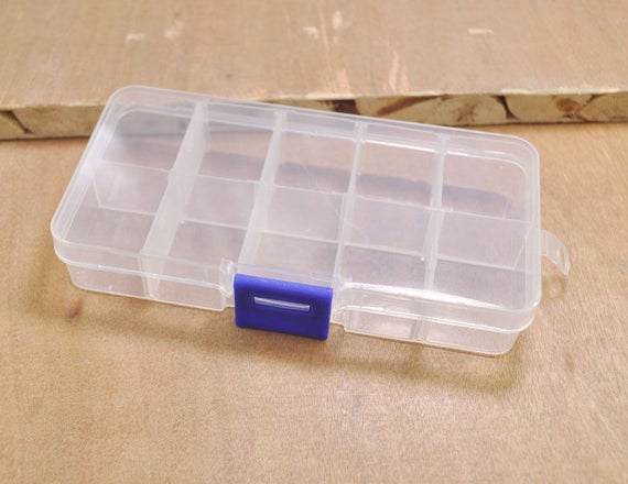 5pcs Of Adjustable Plastic Storage Bead Container Box Case,10 Compartments For Beads -- 130x66mm