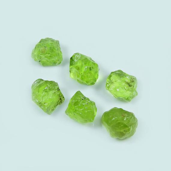 15 Pcs. Aaa Natural Peridot Rough Gemstone, Peridot Crystal, Loose Peridot, Rough Peridot, Loose Stone, Green Peridot, Raw Lots, Crystal Raw