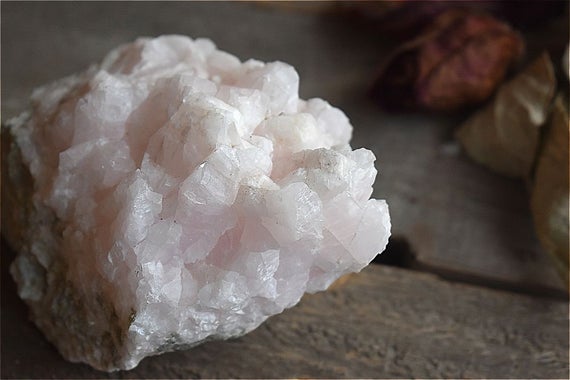 685 G Pink Mangano Calcite Druzy Geode Crystal Specimen Minerals Healing Raw Rough Stone Gemstone Cluster Rock Bliss Zen Universlal Chakra