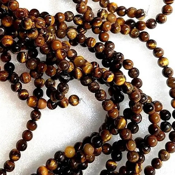 8mm Tigers Eye Tiger Iron Round Gold Black Yellow Beads Natural Grade Ab Gemstone Healing Stone Jewelry Making Supplies Supplier Chakra