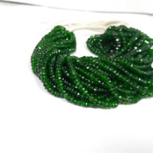 Shop Diopside Faceted Beads! Natural Chrome Diopside Faceted Rondelle Gemstone Beads Strand, Green Chrome Diopside Semi Precious Necklace Jewelry Making Gemstone Beads | Natural genuine faceted Diopside beads for beading and jewelry making.  #jewelry #beads #beadedjewelry #diyjewelry #jewelrymaking #beadstore #beading #affiliate #ad