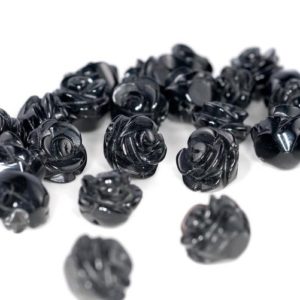 8MM Black Agate Gemstone Carved Flower Beads BULK LOT 5,10,20,30,50 (90187266-002) | Natural genuine other-shape Gemstone beads for beading and jewelry making.  #jewelry #beads #beadedjewelry #diyjewelry #jewelrymaking #beadstore #beading #affiliate #ad