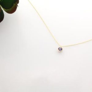 Shop Dainty Jewelry! Alexandrite Necklace, 14K Gold Alexandrite & Diamond Bezel Necklace, Alexandrite Pendant Necklace, June Alexandrite Birthstone Necklace | Natural genuine Gemstone jewelry. Buy crystal jewelry, handmade handcrafted artisan jewelry for women.  Unique handmade gift ideas. #jewelry #beadedjewelry #beadedjewelry #gift #shopping #handmadejewelry #fashion #style #product #jewelry #affiliate #ad