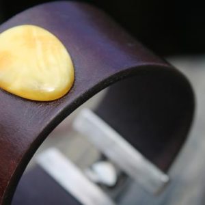 Raw Stone Leather Cuff Bracelet Primitive White Baltic Amber Huge Large Rough Stone Rustic Jewelry Natural Fashion Summer OOAK | Natural genuine Amber bracelets. Buy crystal jewelry, handmade handcrafted artisan jewelry for women.  Unique handmade gift ideas. #jewelry #beadedbracelets #beadedjewelry #gift #shopping #handmadejewelry #fashion #style #product #bracelets #affiliate #ad