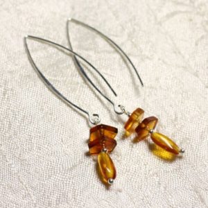 Shop Amber Earrings! Boucles oreilles argent 925 et Ambre naturelle 8-10mm | Natural genuine Amber earrings. Buy crystal jewelry, handmade handcrafted artisan jewelry for women.  Unique handmade gift ideas. #jewelry #beadedearrings #beadedjewelry #gift #shopping #handmadejewelry #fashion #style #product #earrings #affiliate #ad