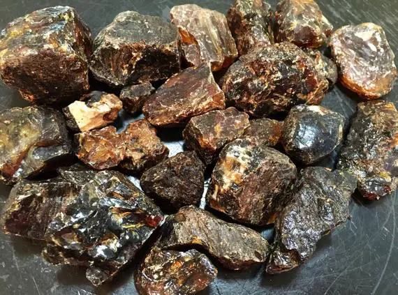 Raw Amber Stone (0.5"-6") Black Amber - Healing Crystals And Stones - Raw Stones - Amber Crystal - Black Amber Raw - Natural Amber