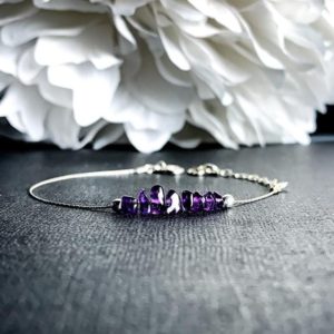 Raw Amethyst Anxiety Bracelet, Empath Jewelry, Anxiety Jewelry, February Birthstone | Natural genuine Amethyst bracelets. Buy crystal jewelry, handmade handcrafted artisan jewelry for women.  Unique handmade gift ideas. #jewelry #beadedbracelets #beadedjewelry #gift #shopping #handmadejewelry #fashion #style #product #bracelets #affiliate #ad