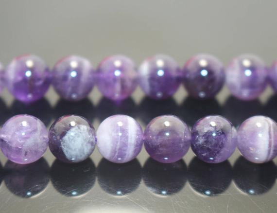 Natural Dog Teeth Amethyst Round Beads,6mm 8mm 10mm 12mm Smooth And Round Beads,one Strand 15",quartz Beads,amethyst Quartz Beads