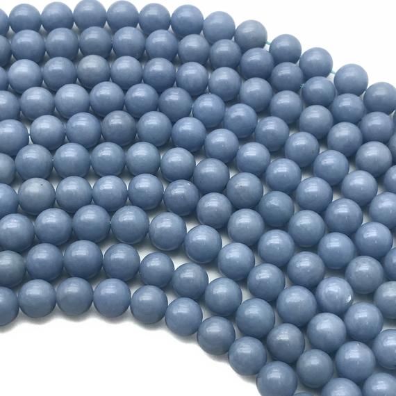 10mm Angelite Beads, Round Gemstone Beads, Wholesale Beads