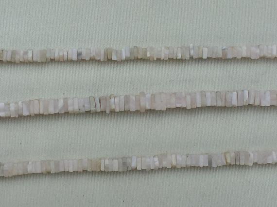 Aragonite Pink Square Beads 4-6mm Each 8"
