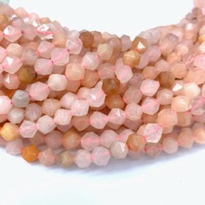 Shop Aventurine Chip & Nugget Beads! Natural Peach Aventurine Star Cut Peach Gemstone Faceted Beads 6mm 8mm 10mm,  Faceted Gemstone Nugget Mala Beads, Focal Gemstone | Natural genuine chip Aventurine beads for beading and jewelry making.  #jewelry #beads #beadedjewelry #diyjewelry #jewelrymaking #beadstore #beading #affiliate #ad
