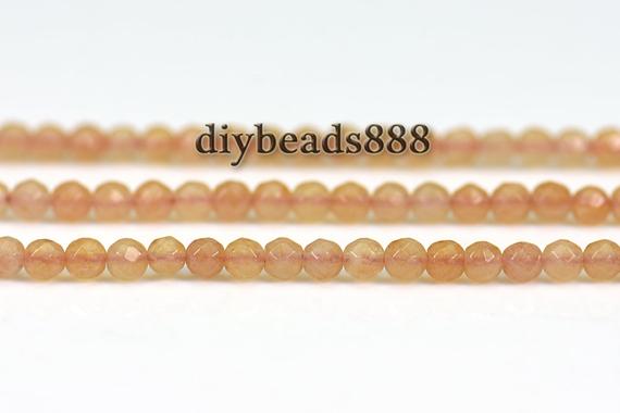 Aventurine ,15 Inch Strand Of Natural Red Aventurine Faceted Round Beads 2mm 3mm For Choice