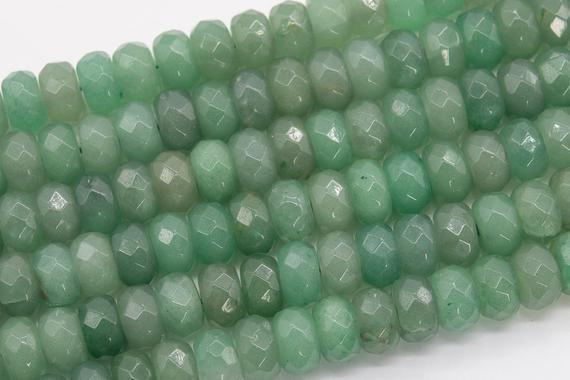 Genuine Natural Parsley Bunch Aventurine Loose Beads Faceted Rondelle Shape 10x6mm