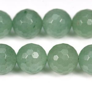 Shop Aventurine Faceted Beads! Green Aventurine faceted (128 faces) round beads 14 mm,15” Full Strand | Natural genuine faceted Aventurine beads for beading and jewelry making.  #jewelry #beads #beadedjewelry #diyjewelry #jewelrymaking #beadstore #beading #affiliate #ad