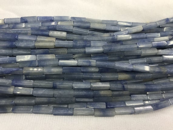 Natural Aventurine 4x13mm Cuboid Genuine Blue Loose Gemstone Tube Beads 15 Inch Jewelry Supply Bracelet Necklace Material Support Wholesale