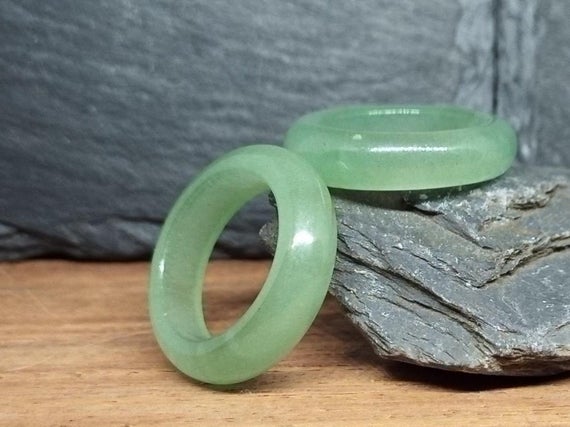 Aventurine Ring, Green Aventurine Band Ring, Natural Green Gemstone Ring For Women And For Men