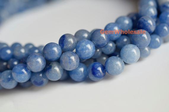 15.5“ 8mm/10mm Natural Blue Aventurine Round Beads, Blue Gemstone, Semi-precious Stone, Natural Blue Jewelry Beads