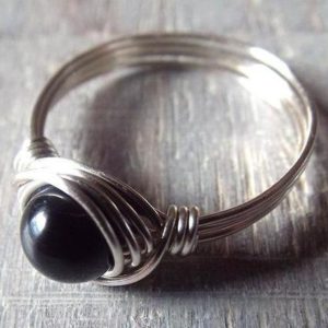 Black Tourmaline Ring, Stone Stacking Ring, Natural Gemstone | Natural genuine Array jewelry. Buy crystal jewelry, handmade handcrafted artisan jewelry for women.  Unique handmade gift ideas. #jewelry #beadedjewelry #beadedjewelry #gift #shopping #handmadejewelry #fashion #style #product #jewelry #affiliate #ad