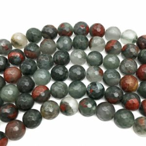Shop Bloodstone Faceted Beads! 10mm Faceted Africa Bloodstone Beads, Round Gemstone Beads, Wholesale Beads | Natural genuine faceted Bloodstone beads for beading and jewelry making.  #jewelry #beads #beadedjewelry #diyjewelry #jewelrymaking #beadstore #beading #affiliate #ad