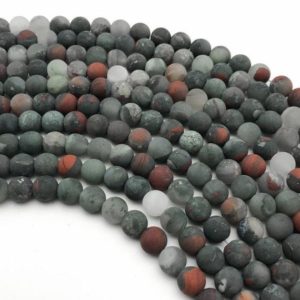 Shop Bloodstone Round Beads! 8mm Matte Africa Bloodstone Beads, Round Gemstone Beads, Wholesale Beads | Natural genuine round Bloodstone beads for beading and jewelry making.  #jewelry #beads #beadedjewelry #diyjewelry #jewelrymaking #beadstore #beading #affiliate #ad