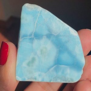 Shop Larimar Stones & Crystals! Blue Larimar,  Raw Larimar Slab With Ocean Patterns | Natural genuine stones & crystals in various shapes & sizes. Buy raw cut, tumbled, or polished gemstones for making jewelry or crystal healing energy vibration raising reiki stones. #crystals #gemstones #crystalhealing #crystalsandgemstones #energyhealing #affiliate #ad