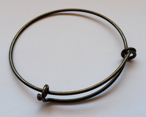 Brass Bracelet, Adjustable Charm Bracelet, Blank Brass Wire Bracelet, Jewelry Supplies, Brass Findings