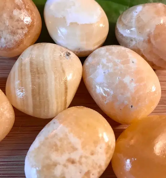 Tumbled Yellow Calcite Stone With Gift Bag And Note