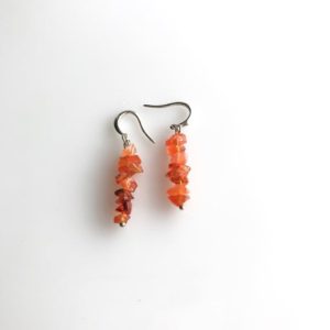 Carnelian Raw Crystal Earrings, Courage Jewelry, Encouragement Gift, Abundance Jewelry | Natural genuine Gemstone earrings. Buy crystal jewelry, handmade handcrafted artisan jewelry for women.  Unique handmade gift ideas. #jewelry #beadedearrings #beadedjewelry #gift #shopping #handmadejewelry #fashion #style #product #earrings #affiliate #ad