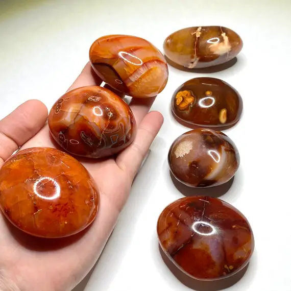 Large Carnelian Palm Stone - Madagascar