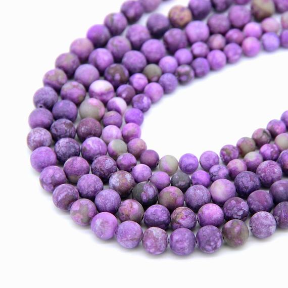 Matte Charoite Beads 6mm 8mm 10mm Dyed Charoite Frosted Beads Purple Mala Beads Matte Lalic Gemstone Beads Charoite Jewelry Making Supplies