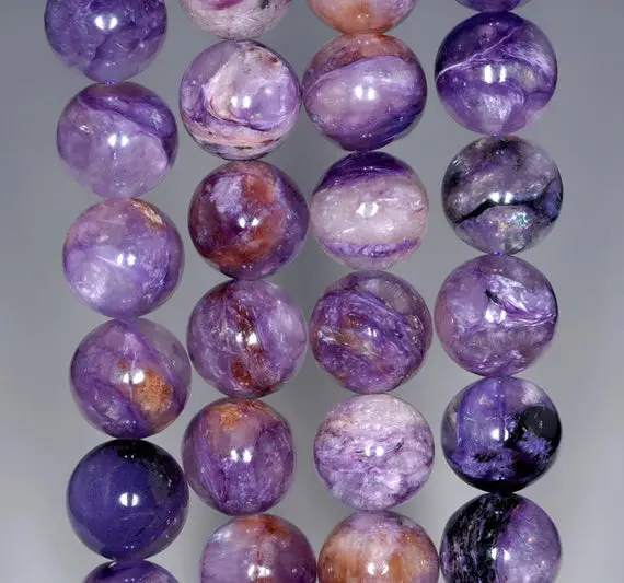 12mm Genuine Charoite Gemstone Grade Aa Purple Round Loose Beads 7.5 Inch Half Strand (80001017-197)