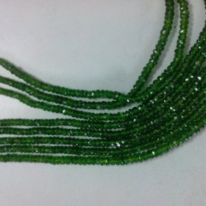 Shop Diopside Beads! chrome diopside Rondelle Bead Luxury,Elegent aaa Quality 2.75mm-4mm mix–7"INCH STRING nice quality micro faceted chrome diopside beads | Natural genuine beads Diopside beads for beading and jewelry making.  #jewelry #beads #beadedjewelry #diyjewelry #jewelrymaking #beadstore #beading #affiliate #ad