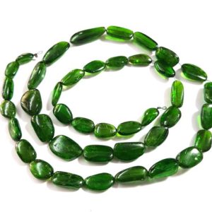 Shop Diopside Beads! CHROME DIOPSIDE smooth nuggets Beads Brand new tourmaline Amazing AAA+++ quality smooth tumble 6×10 mm — 7×18 mm full 15 inch strand[E8691] | Natural genuine beads Diopside beads for beading and jewelry making.  #jewelry #beads #beadedjewelry #diyjewelry #jewelrymaking #beadstore #beading #affiliate #ad