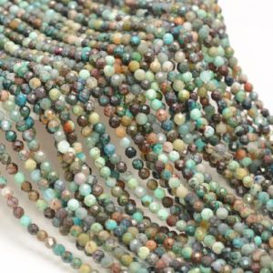 Shop Chrysocolla Faceted Beads! 3.5MM Shattuckite Chrysocolla Gemstone Genuine Green Blue Micro Faceted Round Grade Aaa Beads 15.5inch BULK LOT (80010204-A193) | Natural genuine faceted Chrysocolla beads for beading and jewelry making.  #jewelry #beads #beadedjewelry #diyjewelry #jewelrymaking #beadstore #beading #affiliate #ad