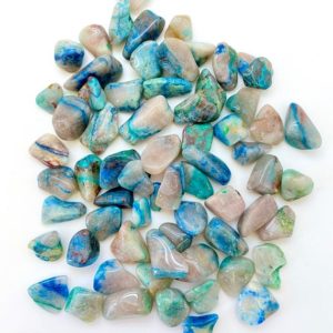 Shop Tumbled Chrysocolla Crystals & Pocket Stones! Quantum Quattro Chrysocolla Stone (~0.5") grade D – tumbled stone – healing crystals and stones – chrysocolla stone – Quantum Quattro stone | Natural genuine stones & crystals in various shapes & sizes. Buy raw cut, tumbled, or polished gemstones for making jewelry or crystal healing energy vibration raising reiki stones. #crystals #gemstones #crystalhealing #crystalsandgemstones #energyhealing #affiliate #ad
