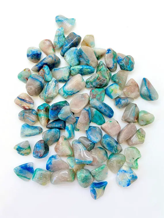 Quantum Quattro Tumbled Stone - (0.5") Tumbled Quantum Quattro Crystal - Polished Quantum Quattro Gemstone - Blue Synergy Stone