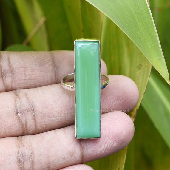 Chrysoprase Chalce Ring, 925 Sterling Silver Ring, Gemstone Ring, Silver Ring, Handmade Ring, Chrysoprase Ring, Woman Ring, Ring For Girls