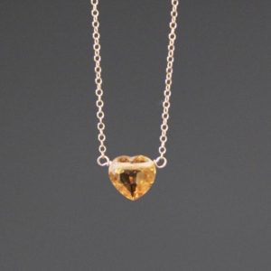 Shop Citrine Pendants! Citrine Necklace – Gemstone Heart Necklace – Small Heart Pendant – Yellow Gemstone Necklace | Natural genuine Citrine pendants. Buy crystal jewelry, handmade handcrafted artisan jewelry for women.  Unique handmade gift ideas. #jewelry #beadedpendants #beadedjewelry #gift #shopping #handmadejewelry #fashion #style #product #pendants #affiliate #ad