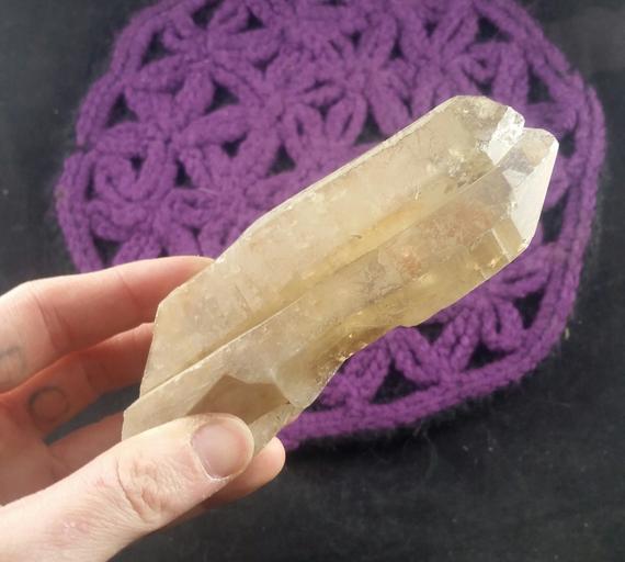Natural Citrine Point Dt Crystal Zambia Congo Large Quartz Stones Double Terminated Yellow Untreated Unheated Zambian