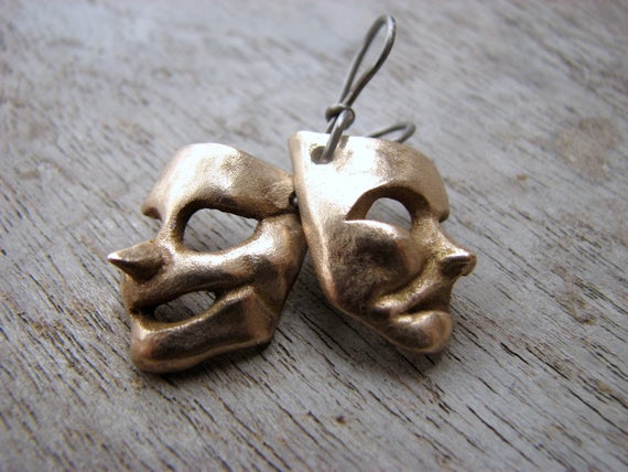 Comedy & Tragedy Titanium Earrings