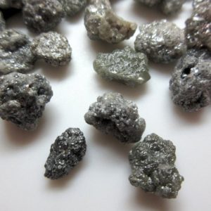 Shop Diamond Chip & Nugget Beads! 2 Pieces Huge 12mm To 18mm Natural Grey Raw loose Uncut Diamond, Natural Sparkling Grey Rough Diamond Loose, DDS635/2 | Natural genuine chip Diamond beads for beading and jewelry making.  #jewelry #beads #beadedjewelry #diyjewelry #jewelrymaking #beadstore #beading #affiliate #ad
